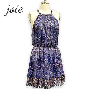 Joie Makana floral print mini dress in silk crepe georgette NWOT size small